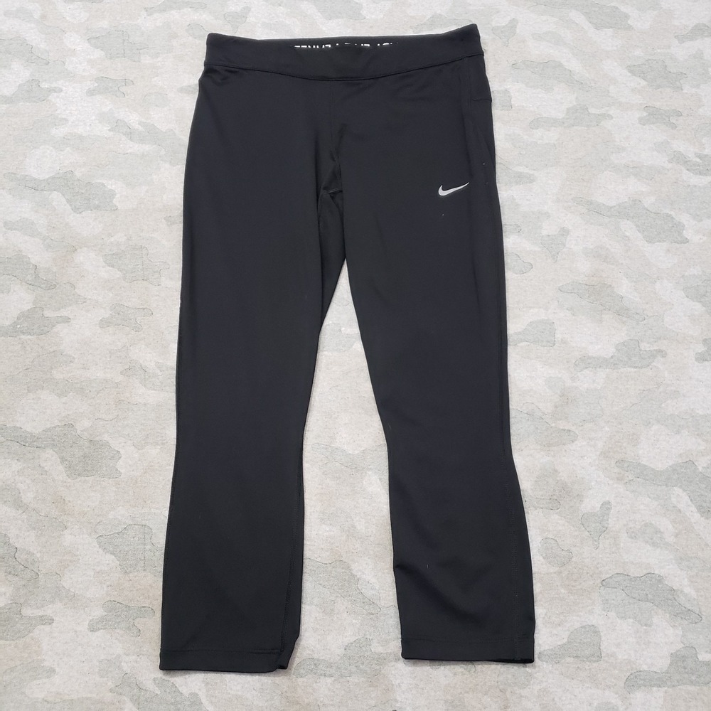 Nike Leggings Womens Small Black Capri Dri-Fit Pull On